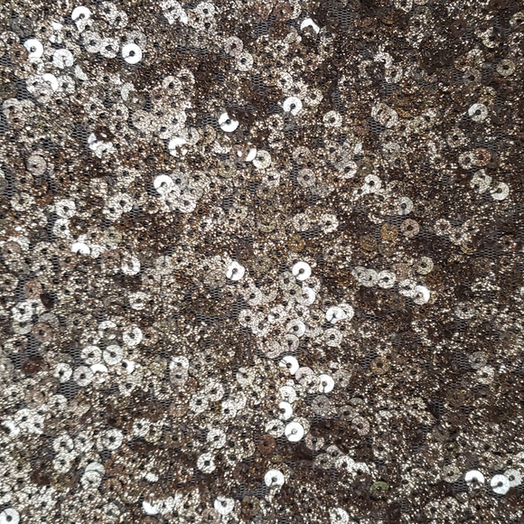 EXPRESS Gold Sequin Cutout Bodycon Mini Dress sz 6 Women's Cocktail Evening - Picture 5 of 8